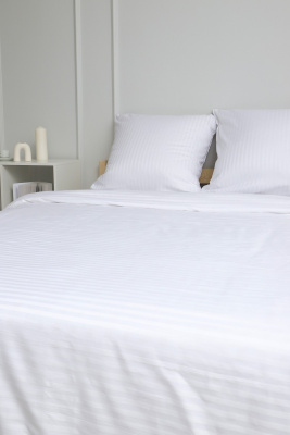 Пододеяльник из страйп-сатина Комфорт белый